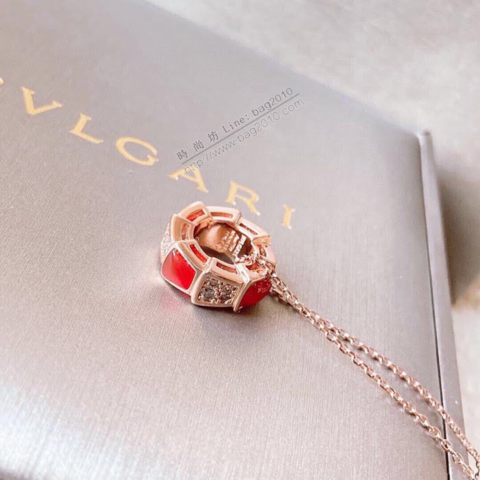 Bvlgari飾品 寶格麗蛇骨項鏈 紅瑪瑙項鏈  zgbq3004